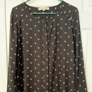 Black button down top